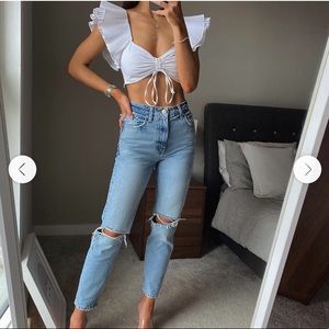 Zara frill white top